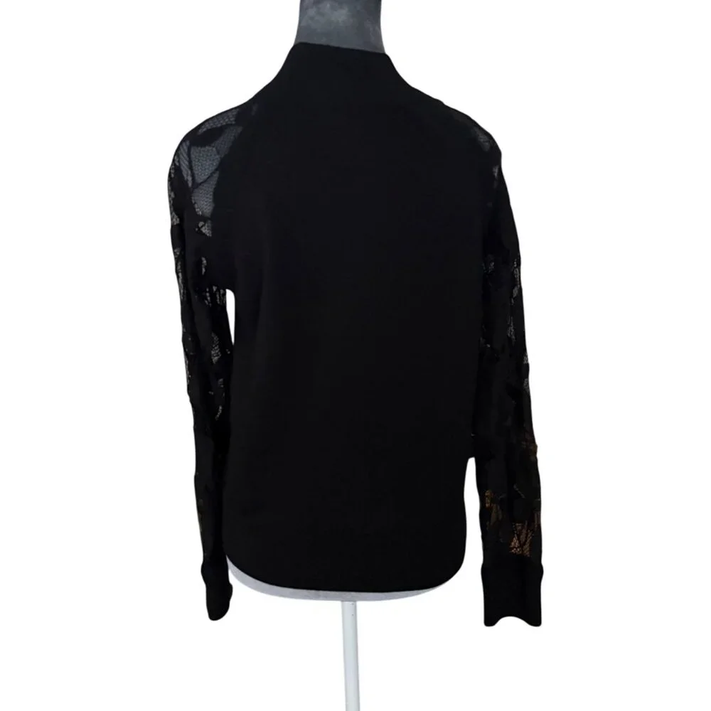Rag & Bone Womens Black Lace Sleeve Pullover Sweater Size S - Picture 3 of 7